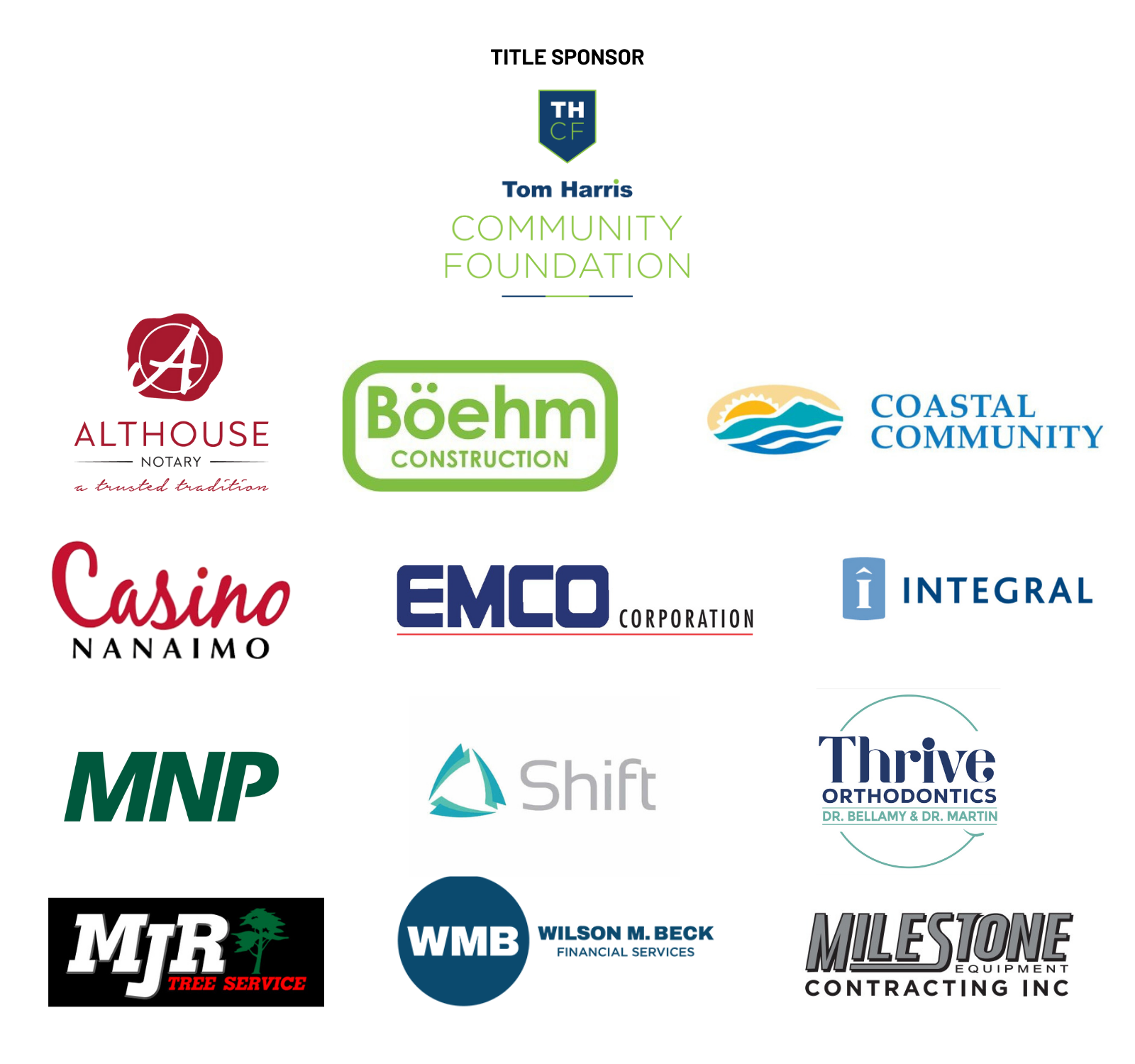 Nanaimo Golf Sponsors as Sep 3